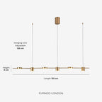 Linear LED Pendant Light with Acrylic Diffuser, Dimmable