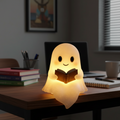 Handmade Ceramic Ghost Night Light with Warm White LED