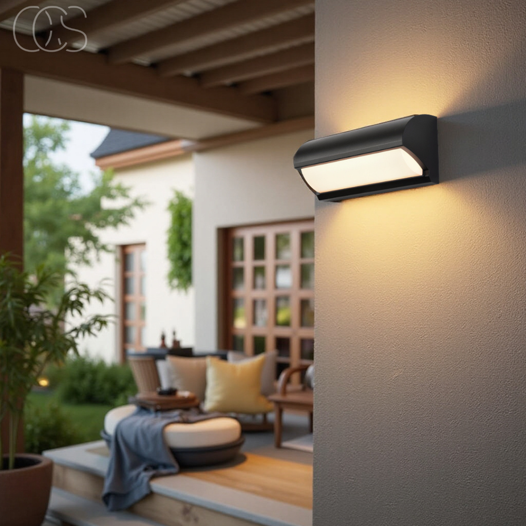 Black LED Outdoor Wall Light, IP65, 3000K, 960 Lumen