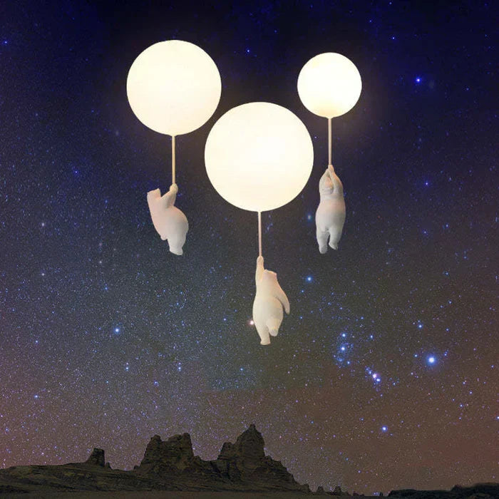 Kids Bear and Balloon Pendant Light with Warm LED