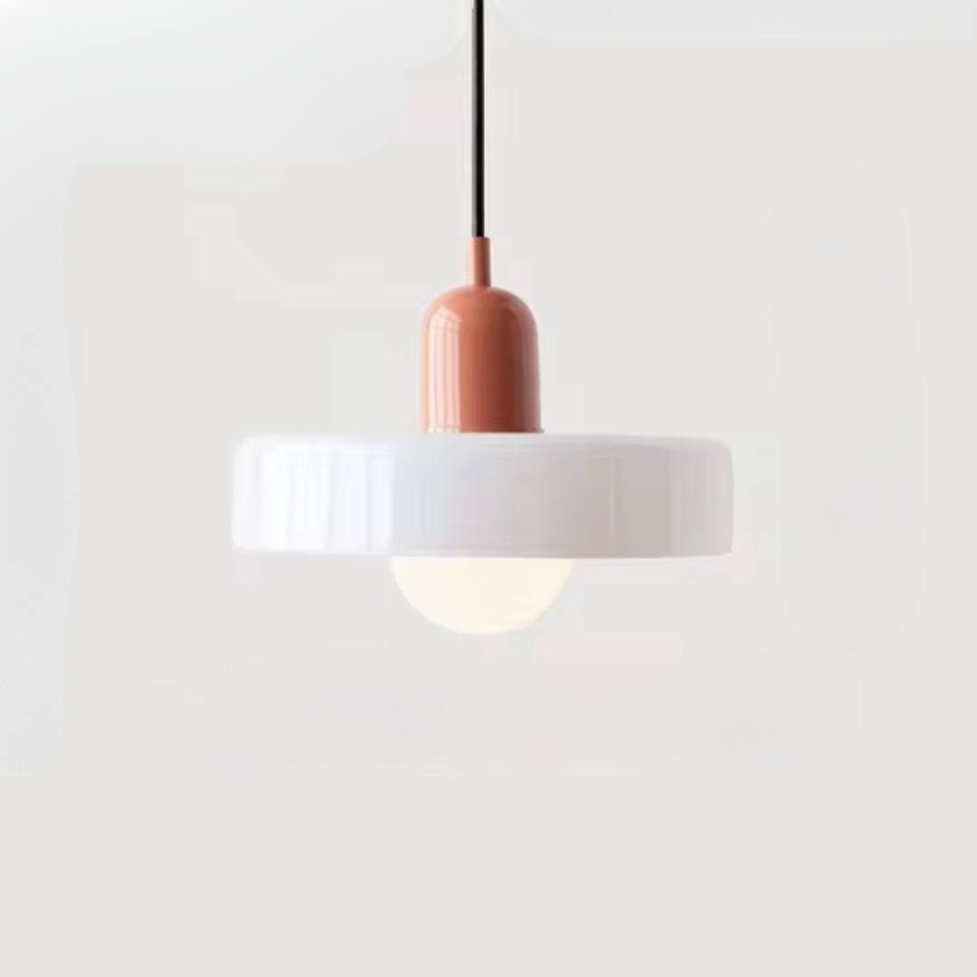 Two-Tone Glass Pendant Light, Bauhaus Style, 12 Colourways