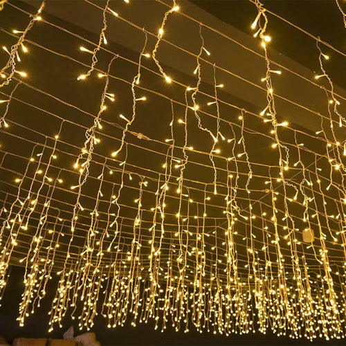 50m LED Icicle Curtain Lights, Outdoor Waterfall Effect