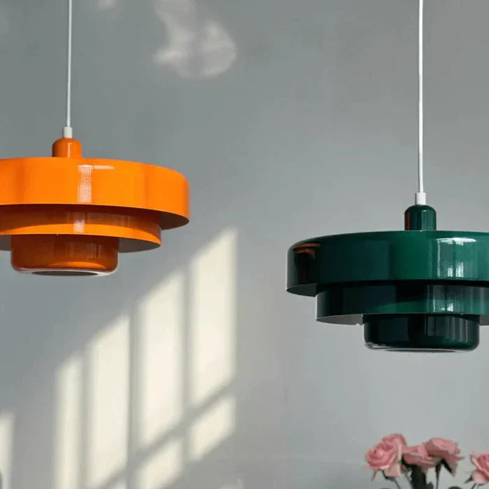 Retro Metal Pendant Light with Integrated LED, Warm White 3000K