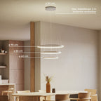 Dimmable LED Ring Chandelier 70/55/40cm with Remote, Aluminium