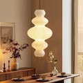 Layered Rice Paper Pendant Light, 45 cm, Japandi Style