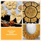 Metallic Leaf Paint in Gold or Silver with Brush, 200g