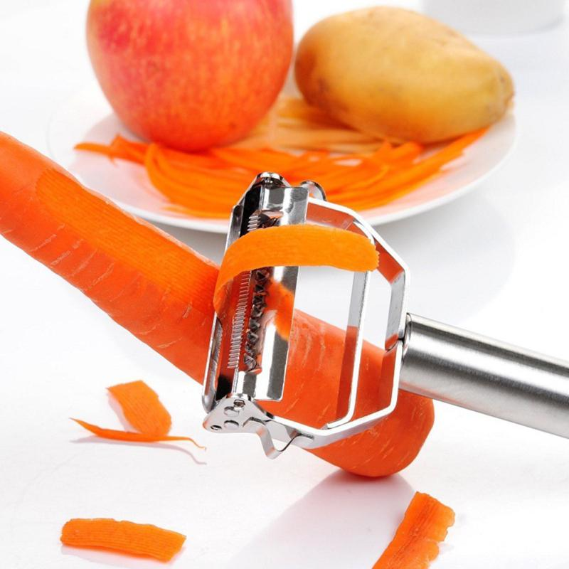 Double-Blade Vegetable Peeler with Julienne Cutter, Stainless Steel