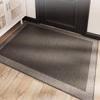 Jute Doormat with Contrast Woven Border, Non-Slip Backing