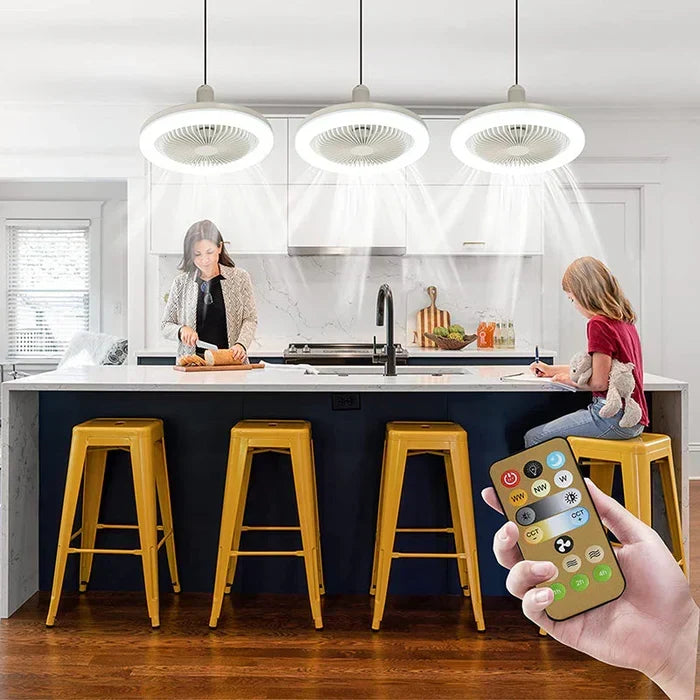Ceiling Fan with LED Light, E27 Fit, Remote Control, 2100lm