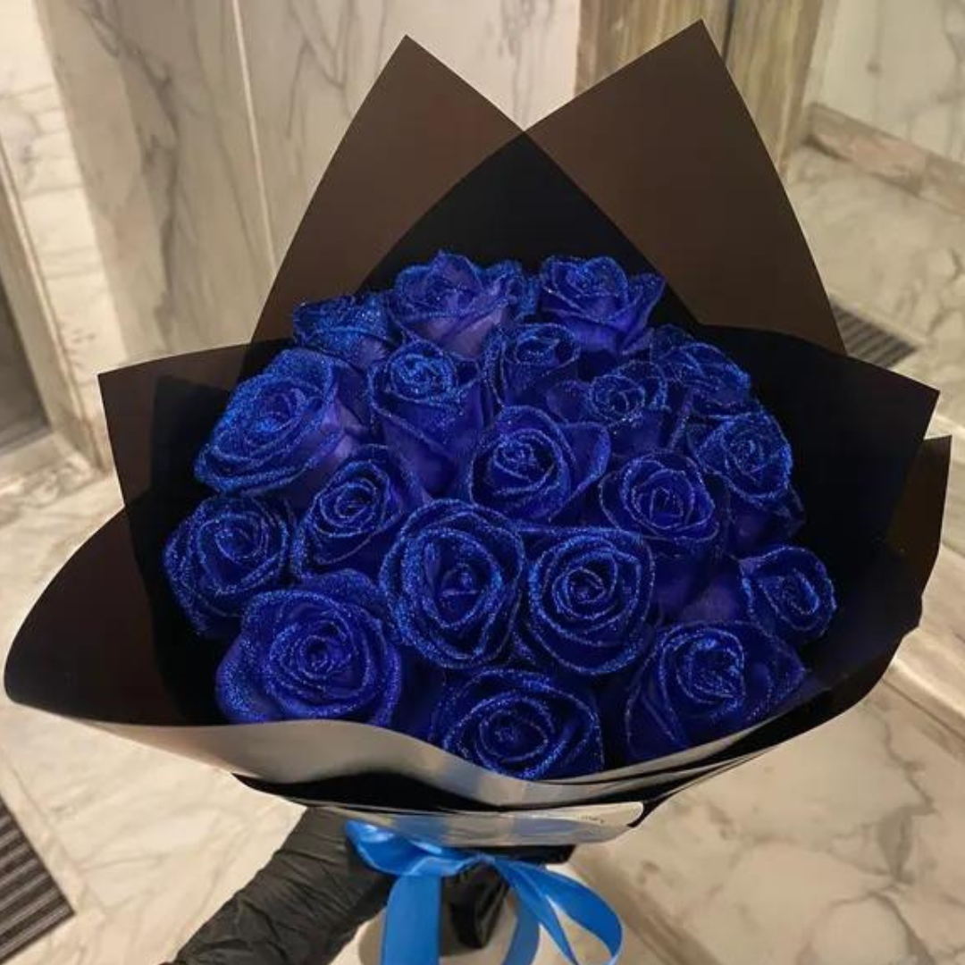 Glitter Artificial Roses, Sets of 30 or 50 for Decoration