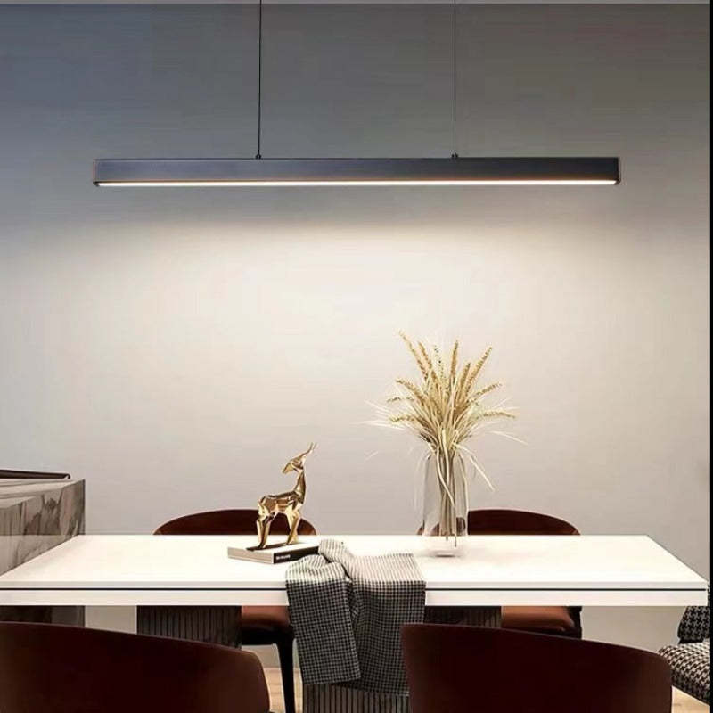 Linear LED Pendant Light, 80-150cm, Black or Brown, Dimmable
