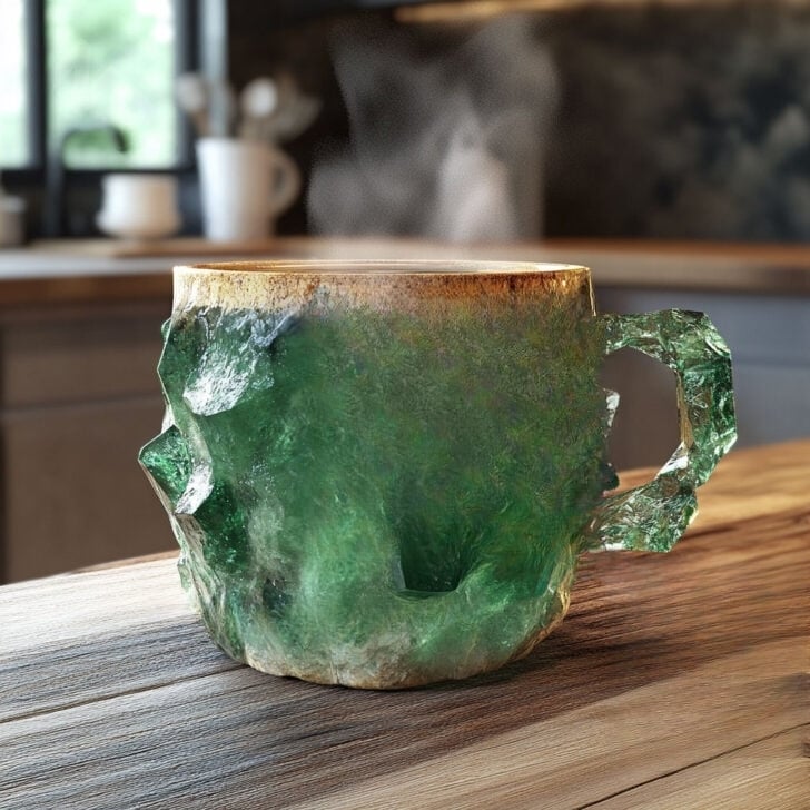 Gemstone-Effect Ceramic Mug, 200 ml, Hand Finished