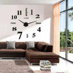 3D Acrylic Wall Clock, Self-Assembly Black Design 40-120 cm