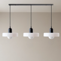 3-Light Bauhaus Pendant Light with Coloured Glass Shades, G9