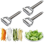 Double-Blade Vegetable Peeler with Julienne Cutter, Stainless Steel
