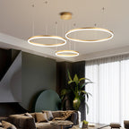 Circular Ring LED Pendant Light, 2-5 Rings, Black, Gold or Brown