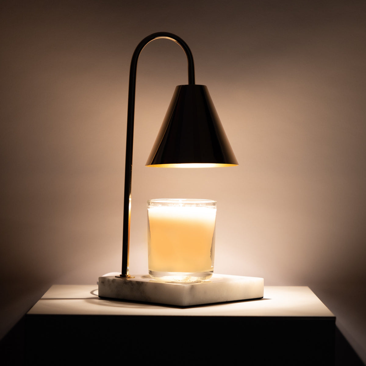 Marble-Effect Candle Warmer Lamp, Flameless Wax Melting