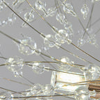 Gold Cut Glass Flower Chandelier with Adjustable Drop, E27