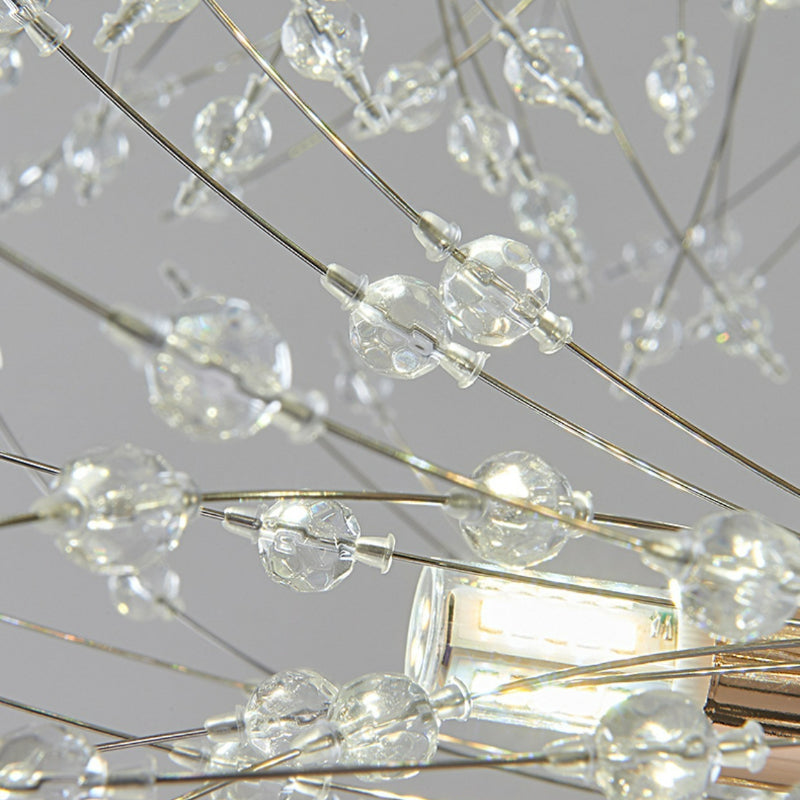 Gold Cut Glass Flower Chandelier with Adjustable Drop, E27