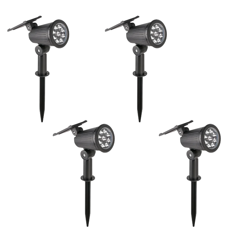 Solar Garden Spotlight with 9 LEDs, IP65, Adjustable Brightness