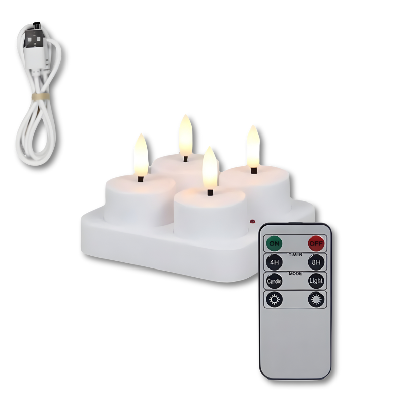 Rechargeable LED Candles with Remote and Timer, Flickering