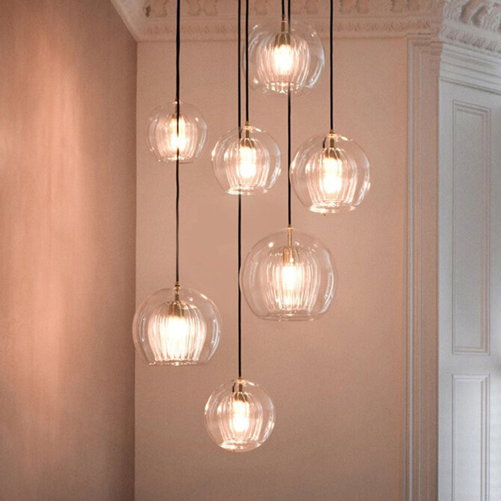 Glass Globe Pendant Light 15cm, Clear or Amber