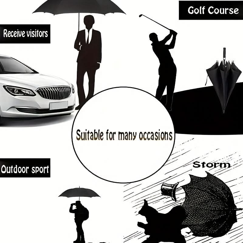 Extra-Large Automatic Vented Umbrella, Double Canopy