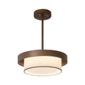Three-Tier Fabric Ring Pendant Light, Bronze, LED