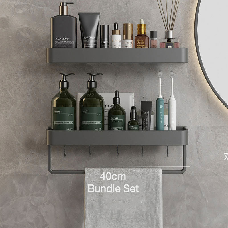 Bathroom Wall Shelf with Towel Rail, 30 to 60 cm