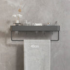 Bathroom Wall Shelf with Towel Rail, 30 to 60 cm