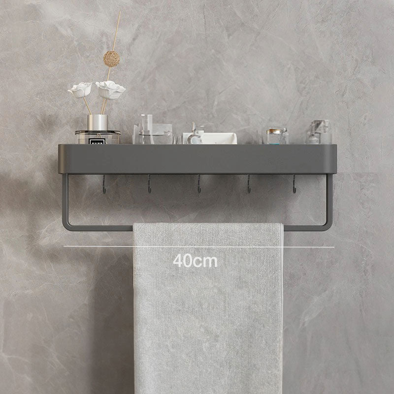 Bathroom Wall Shelf with Towel Rail, 30 to 60 cm