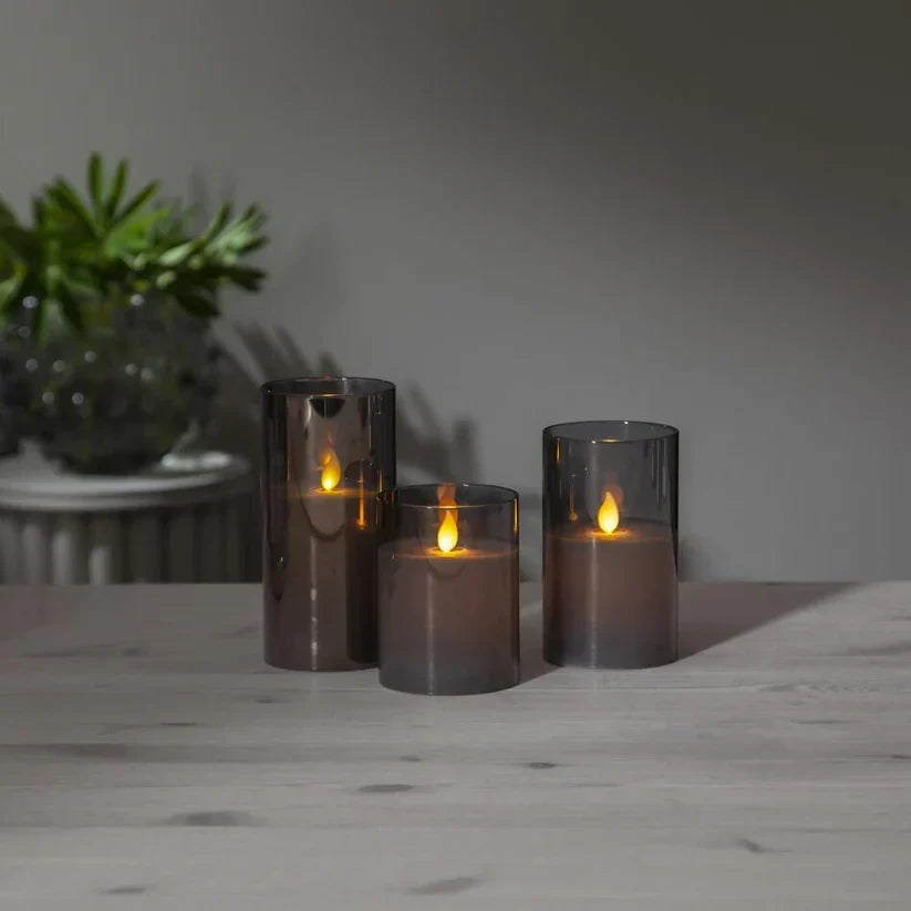 Flameless LED Candle Set of 3 with Flame Effect, Remote and Timer