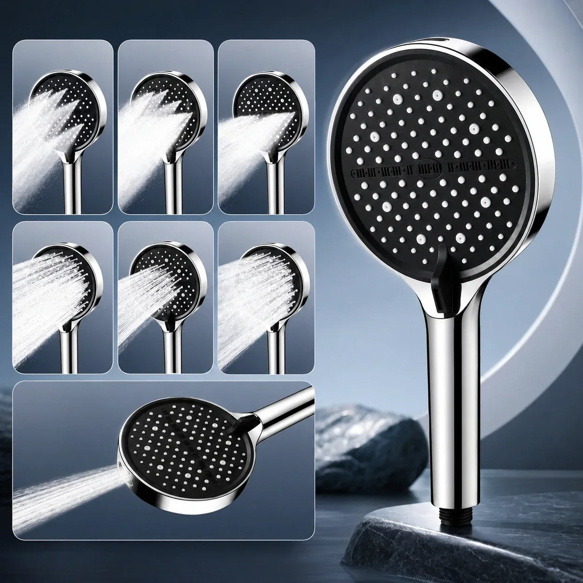 Seven-Mode Handheld Shower Head with Pressure Boost