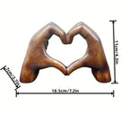 Handmade Wooden Heart Ornament, Carved Love Symbol Decor