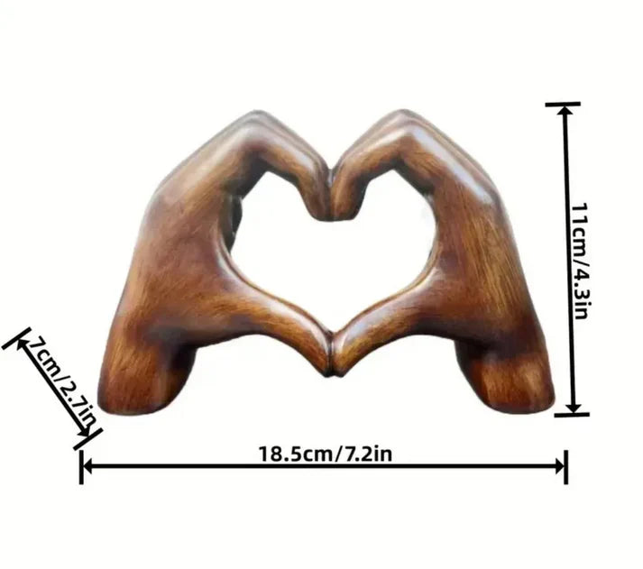 Handmade Wooden Heart Ornament, Carved Love Symbol Decor