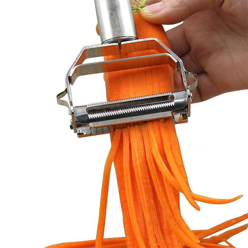 Double-Blade Vegetable Peeler with Julienne Cutter, Stainless Steel