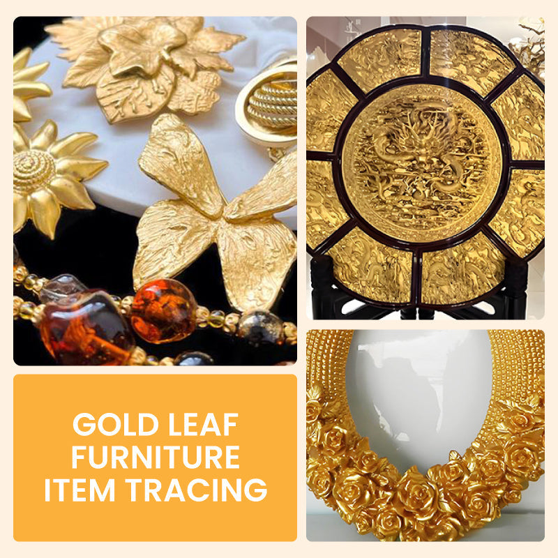 Metallic Leaf Paint in Gold or Silver with Brush, 200g