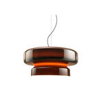 Retro Glass and Metal LED Pendant, Adjustable 150cm Cord
