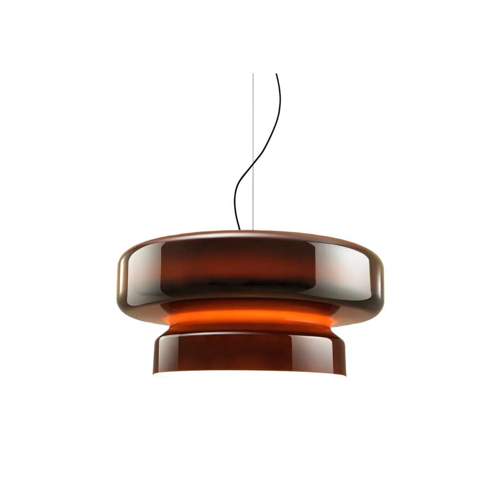Retro Glass and Metal LED Pendant, Adjustable 150cm Cord