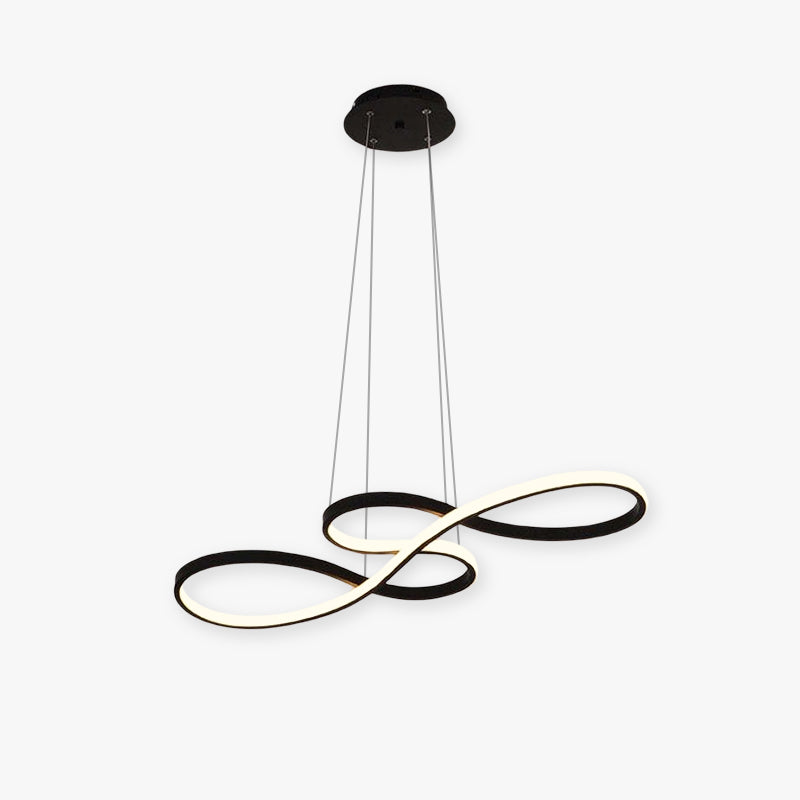 Music Note LED Pendant Light, 75 or 100cm, Black, White or Gold
