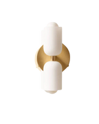 Twin Glass Shade Wall Light, E27, Six Colours, Plug-In or Wired
