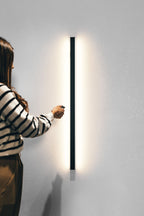 Linear LED Wall Light with Integrated Strip, Black or White