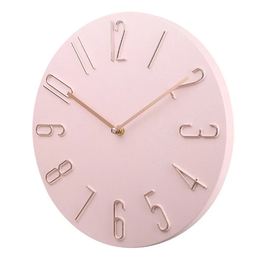 Silent Minimalist Wall Clock, 30 cm, Scandinavian Style