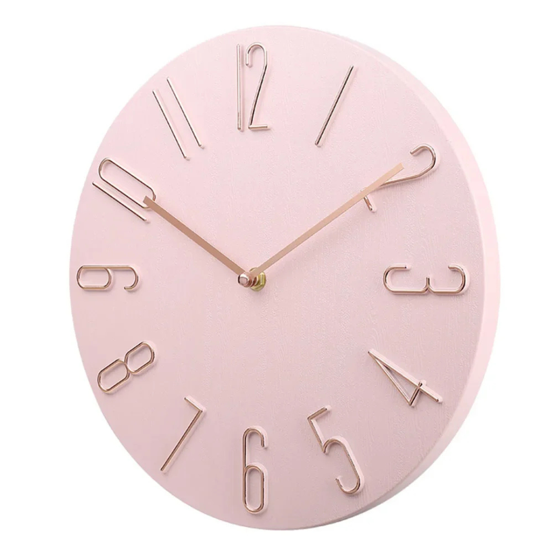 Silent Minimalist Wall Clock, 30 cm, Scandinavian Style