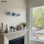 3-Light Wall Light with Spherical Glass Shades, Nine Colours