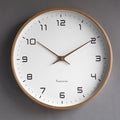 Round Wooden Wall Clock, Silent Quartz Movement, 25 or 30 cm