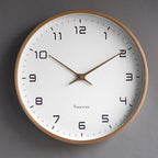 Round Wooden Wall Clock, Silent Quartz Movement, 25 or 30 cm