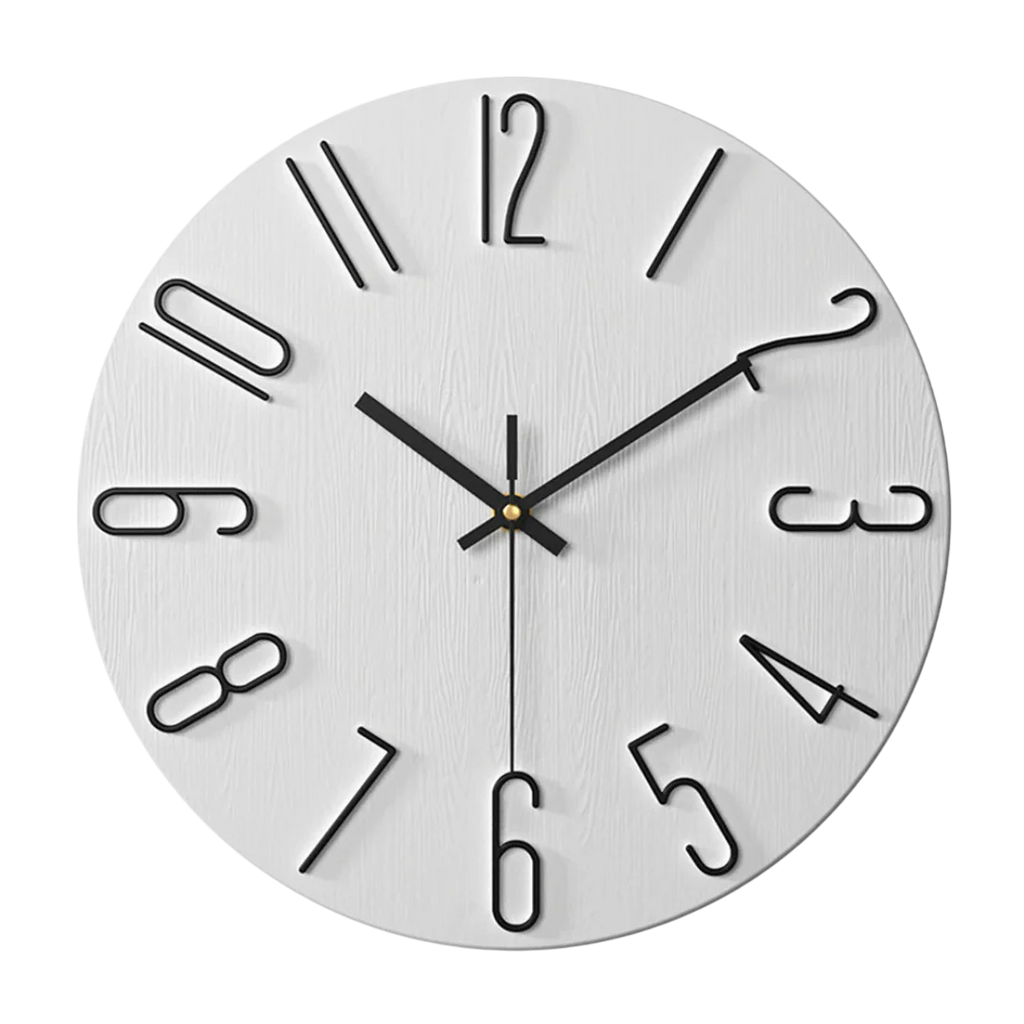Silent Quartz Wall Clock 30cm, Minimal Design, 7 Colours
