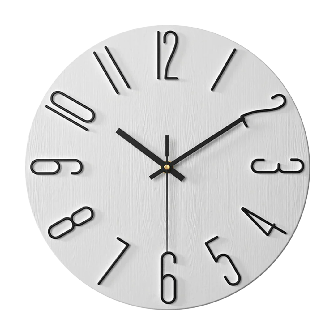 Silent Quartz Wall Clock 30cm, Minimal Design, 7 Colours