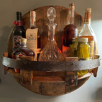 Wall-Mounted Bottle Rack, Wood-Effect Resin, Holds 7 Bottles